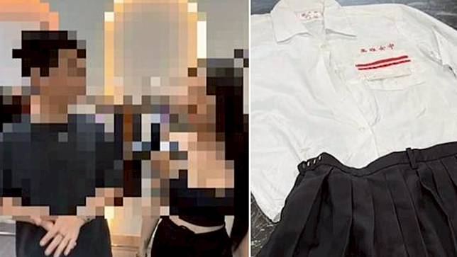 吳嫌(左圖左)拍片，稱改造雄女學生變辣妹，校方怒提告。翻攝畫面