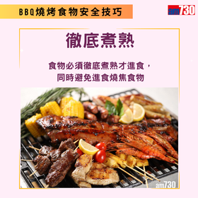BBQ燒烤健康及食物安全技巧（am730製圖）