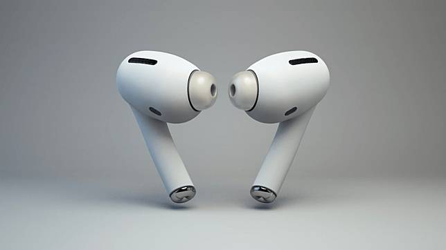 國外圖形設計師 Michael Rieplhuber 繪製新一代AirPods 耳機的概念設計圖，採用入耳式的全新造型。(圖翻攝自設計師 Michael Rieplhuber個人推特)
