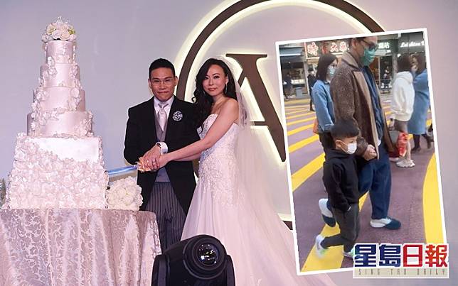 蘇永康與太太結婚7周年，與囝囝出街慶祝。