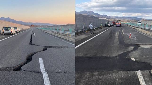 日本修復道路之快讓網友紛紛大讚。（圖／翻攝自@e_nexco_tohoku推特）