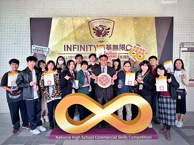 台南高商在今年的全國高中商業類技藝競賽奪2金手獎2優勝。（台南高商提供）