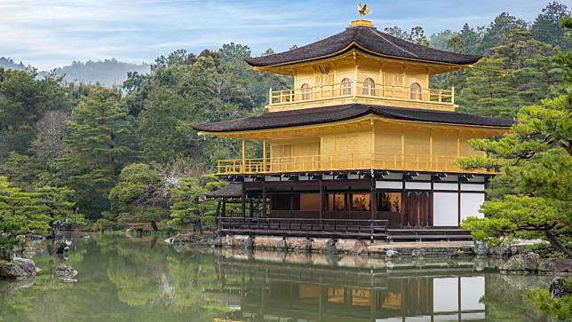 日本京都府京都市名勝金閣寺（鹿苑寺）。路透社資料照片