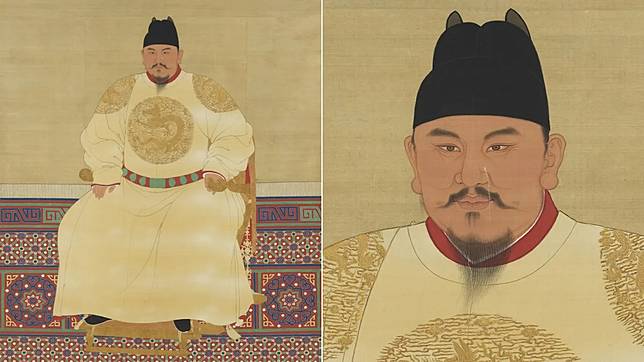 網友用《明太祖坐像》來尋找電子雞IP角色，真的成功了。翻攝自故宮博物院官網