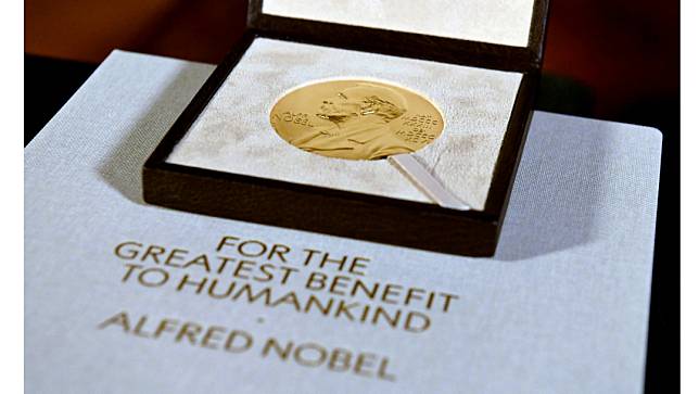 諾貝爾獎獎章資料照片。路透社
