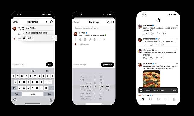 Threads新功能｜相信很快可以使用排程功能發帖。