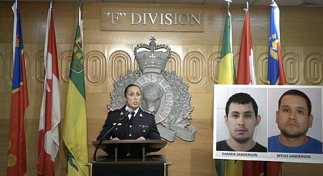 加拿大利刃攻擊案，警方公布兩名犯嫌長相。   圖：翻攝自SaskatchewanRCMP臉書