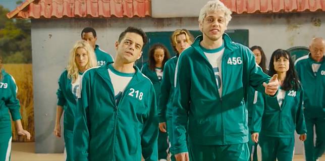 皮特戴維森與雷米馬利克聯手惡搞《魷魚遊戲》／圖片來源：<a href=