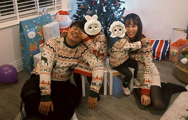 混血肥仔與太太芊蕙子育有兩名女兒。