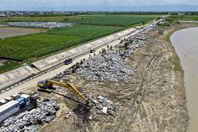 在丹娜絲風災過後，泰商元昱光電因處理的進度緩慢，多次遭人檢舉後被連續按次開罰900萬元，目前正在行政訴願程序中。照片拍攝於8月上旬。（攝影／謝佩穎）