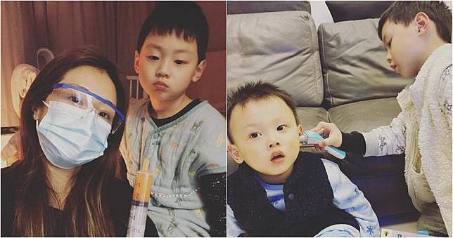 張名雅兩名兒子身體已漸漸康復。（張名雅Instagram圖片/明報製圖）