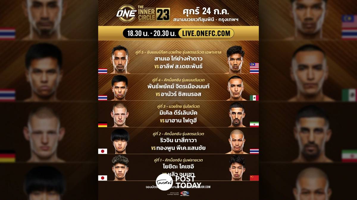 โพสต์ทั้งหมด | LIVE ถ่ายทอดสด มวยวัน ลุมพินี 163 ONE Championship วันนี้ 24 ก.ค.69