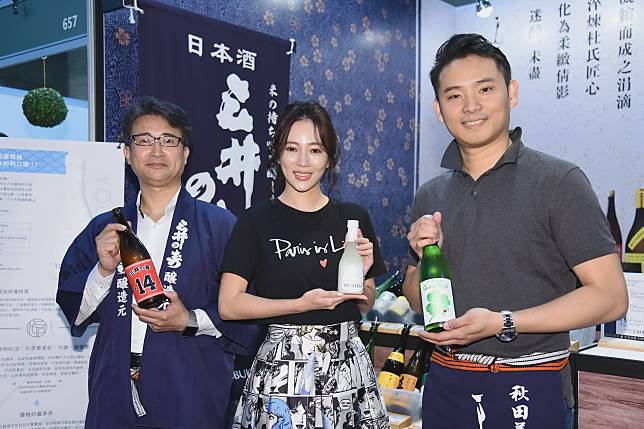 圖左起三井壽清酒社長井上澤繼高宇蓁和心酒藏林科成