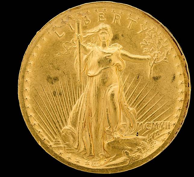 「雙鷹金幣（Double Eagle）」在週二以高達1890萬美金（約新台幣5億2424萬元）售出。   圖 : 翻攝自維基百科