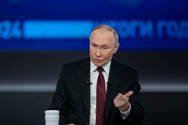 Russian President Vladimir Putin speaks during his annual press conference in Moscow, Russia, Dec. 19, 2024. (Xinhua/Cao Yang)