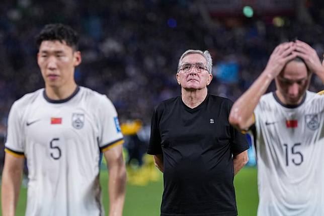 Branko Ivankovic &copy;, head coach of China, reacts after the 2026 FIFA World Cup Asian qualifier match between China and Japan in Saitama, Japan, Sept. 5, 2024. (Xinhua/Zhang Xiaoyu)