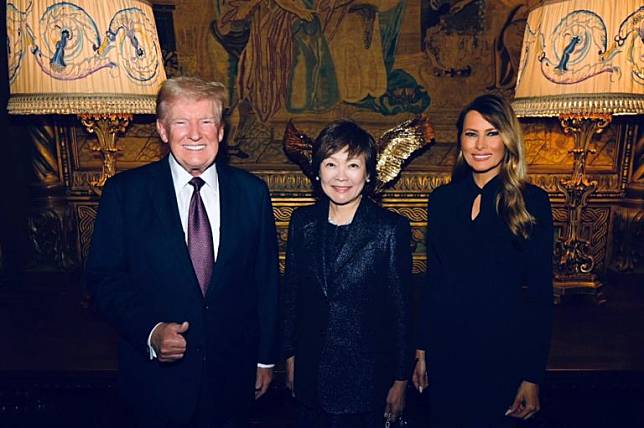 安倍昭惠與川普夫婦會面。 圖：翻攝X（前推特）@MELANIATRUMP