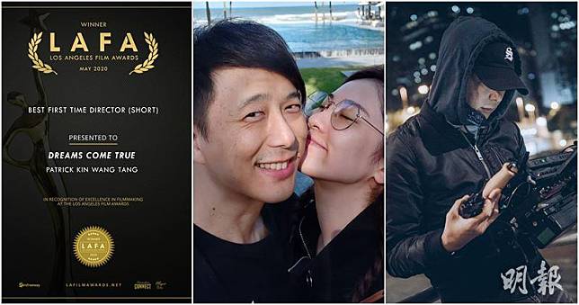 鄧健泓憑微電影《DREAMS COME TRUE》於影展中獲得最佳新導演（短片）獎項。（大會提供／明報製圖）