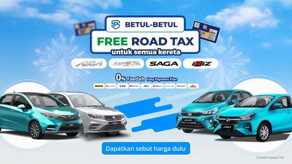 Enjoy FREE road tax for Perodua Axia, Perodua Bezza, Proton Saga, and Proton Iriz, plus up to 70% discount on road tax for other models with PolicyStreet!