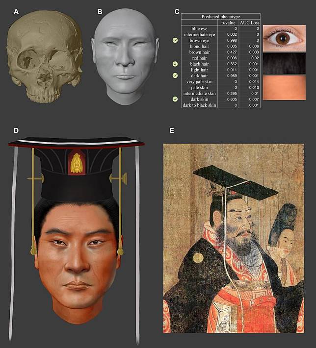 This picture published on March 28, 2024 shows the restored image of Yuwen Yong, Emperor Wu of the Xianbei-led Northern Zhou Dynasty (557-581). (Xinhua/Li Yibo)