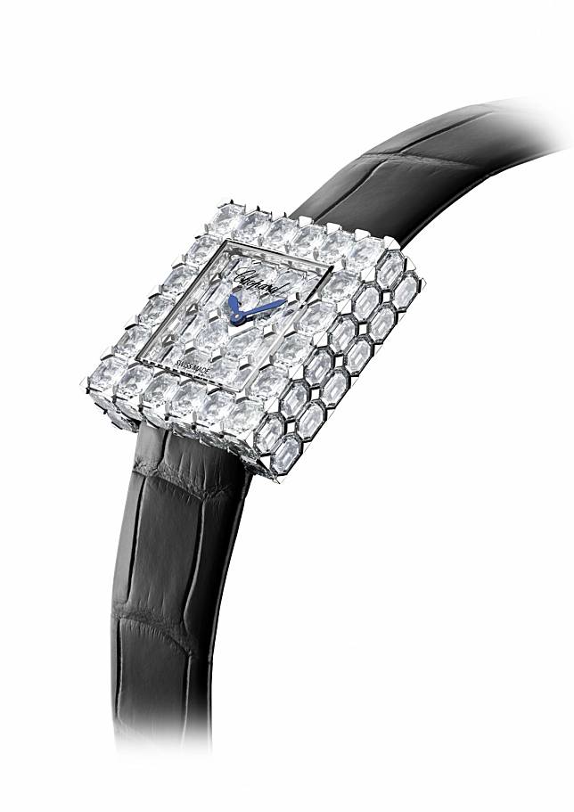 The new Chopard Ice Cube watch paved with Asscher-cut diamonds