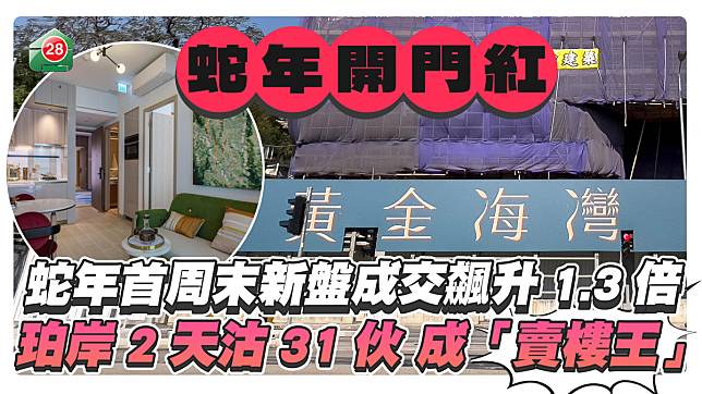 蛇年首周末新盤成交飆升1.3倍 珀岸2天沽31伙 成「賣樓王」