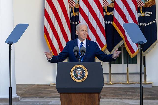 U.S. President Joe Biden speaks to the press at the White House in Washington, D.C., the United States, on Nov. 26, 2024. (Xinhua/Hu Yousong)