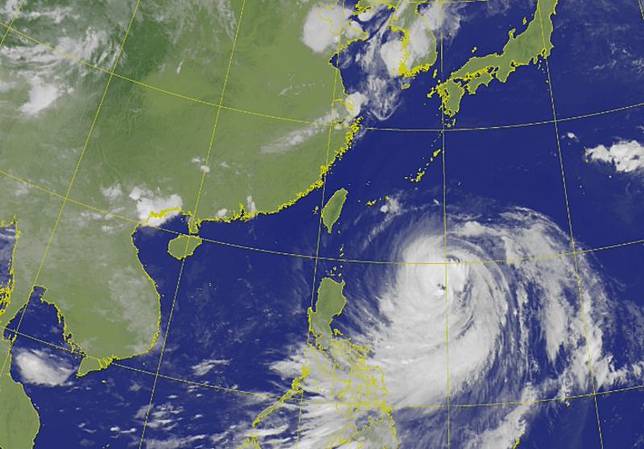 巴威颱風目前位於鵝鑾鼻東南東方1380公里海面。（圖／翻攝自中央氣象署）