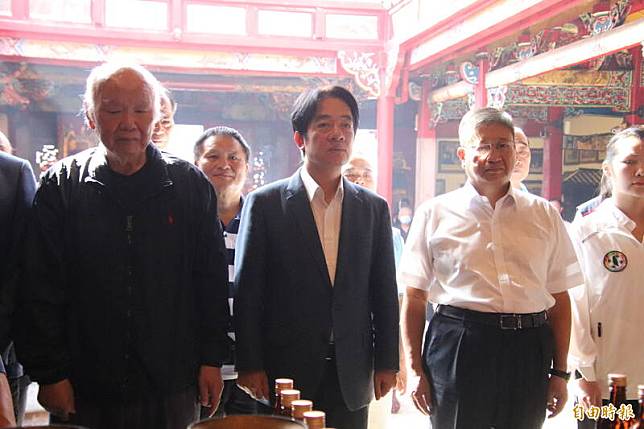 副總統賴清德今天出席新埔褒忠亭義民廟的秋祭大典。(記者黃美珠攝)