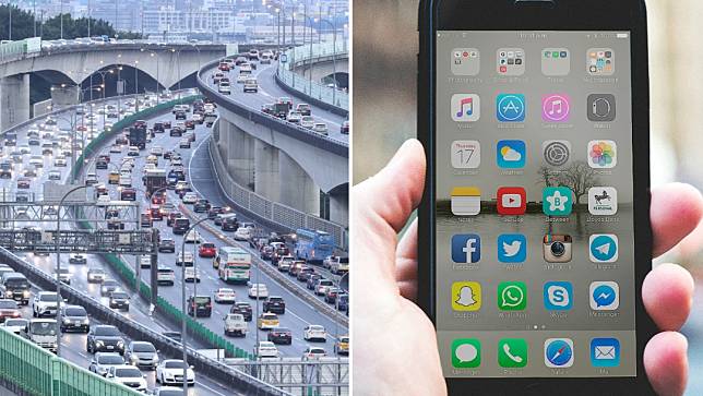 下載好春節出遊上遊必備的5個APP，幫助避開塞車。合成圖。廖瑞祥攝、取自unsplash