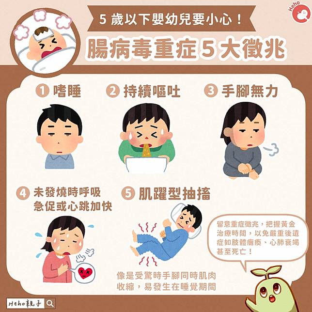 腸病毒重症五大徵兆，5 歲以下嬰幼兒要小心