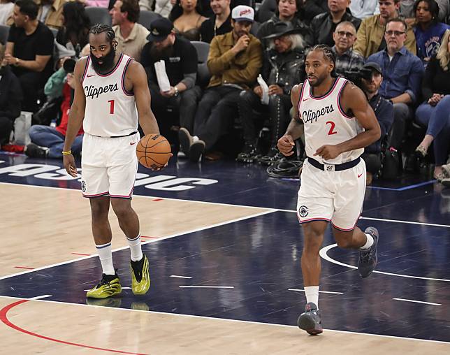 James Harden(左)與Kawhi Leonard(圖片來源：AP/達志影像)