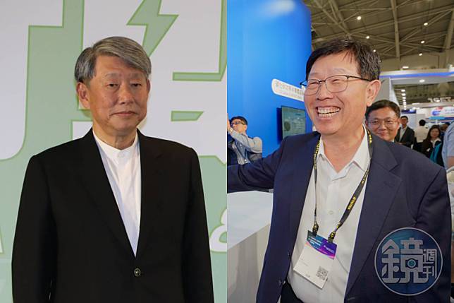針對新上任的經濟部長郭智輝（左），鴻海董事長劉揚偉（右）從兩方向提建言。