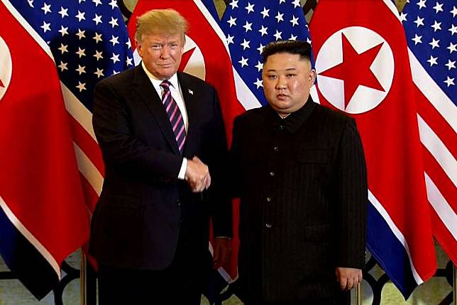 河內川金會：2019年2月27日，美國總統川普與北韓領導人金正恩第2次會面（AP）