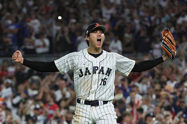 大谷翔平在世界棒球經典賽冠軍戰後援出賽。（達志影像資料照）