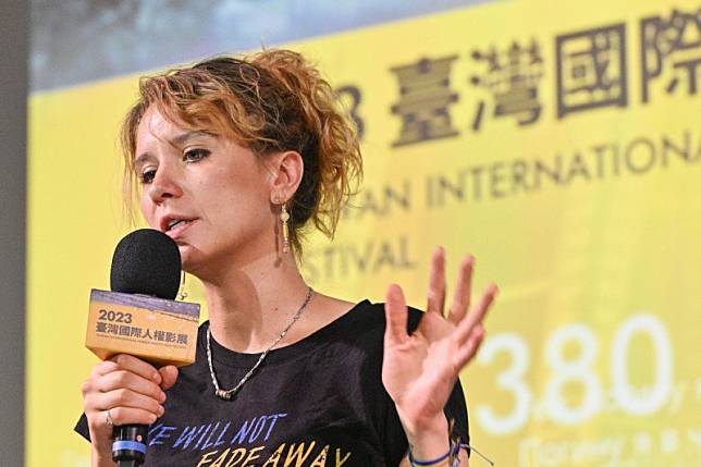 「2023台灣國際人權影展」開幕片《戰火邊緣的青春》的烏克蘭導演艾莉莎‧柯瓦倫科。 圖：取自2023台灣國際人權影展
