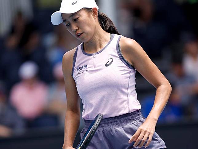 Zhang Shuai of China reacts during the women's singles second round match against Yulia Putintseva of Kazakhstan at the Australian Open in Melbourne, Australia, on Jan. 16, 2025. (Xinhua/Ma Ping)