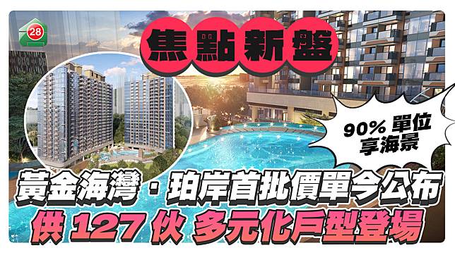 屯門黃金海灣．珀岸首批價單今日公布 供127伙多元化戶型登場