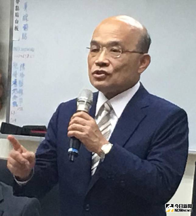 ▲蘇貞昌左諷新北市長朱立倫邀功，右批馬英九擔任台北市長時代「賴帳推諉」；希望大家為新北做明智的決定，為將來做出適合的判斷。（圖／記者陳志仁攝，2018.04.28）