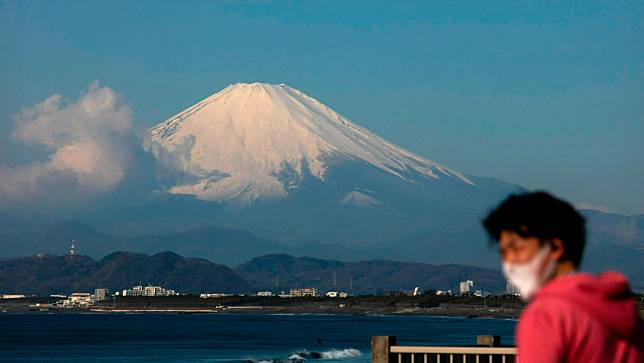 日本富士山。美聯社