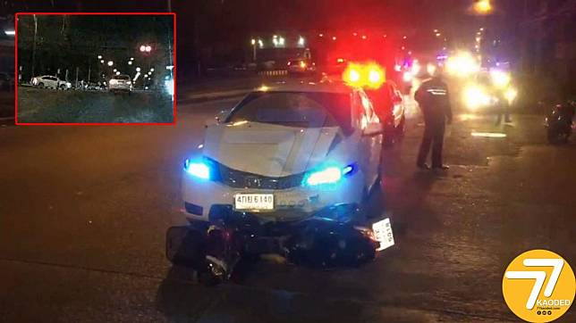 สาววัย 27 ปีขี่จักรยานยนต์ถูกเก๋งตีนผีซิ่งฝ่าไฟแดงชนแล้วลากรถไปไกลกว่า 100 เมตร เจ็บสาหัส