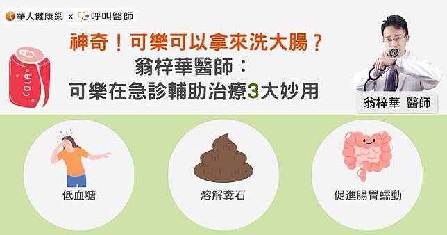 神奇！可樂可以拿來洗大腸？翁梓華醫師：可樂在急診輔助治療3大妙用