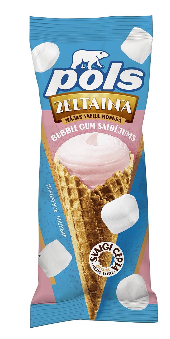 POLS酥脆杯冰淇淋泡泡糖口味(圖片提供/全家便利商店)