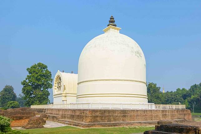 星雲大師坐龕設計為「涅槃塔」，源自印度北方拘尸那揭羅城中的涅槃塔。（佛光山提供）