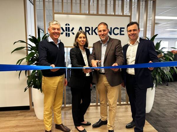 ARKANCE officially open Australian headquarters in Brisbane. L-R Shaun Butler ARKANCE APAC EVP, Helen Potter HR Director Monnoyeur Group, Grégoire Arranz ARKANCE Global CEO, Cameron Stuart-Nairne ARKANCE ANZ MD.