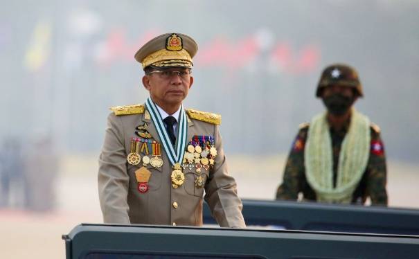 緬甸軍政府領導人敏昂萊。 圖 : 翻攝自鐵血戰史