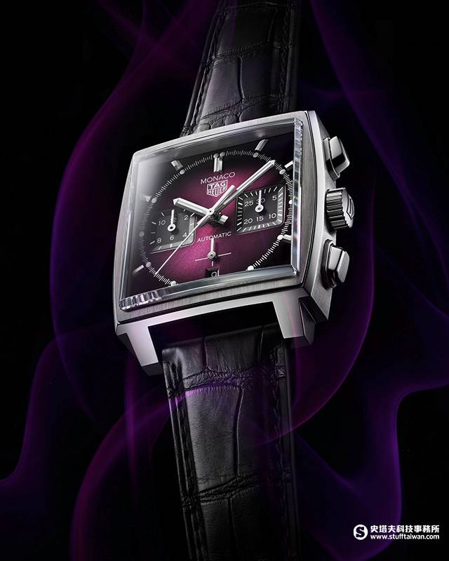 TAG Heuer 泰格豪雅Monaco紫色錶面限量計時腕錶_參考編號CBL2118.FC6518_建議售價NT$235,600