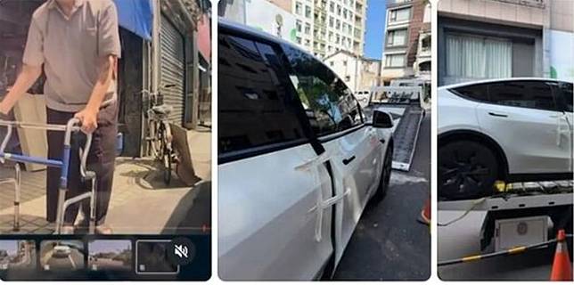 宜蘭特斯拉車主遭老翁以三秒膠封死車窗。翻攝Threads