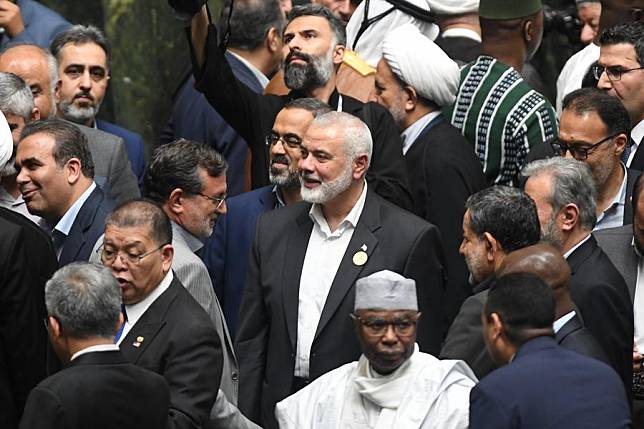 This photo shows Hamas Politburo Chief Ismail Haniyeh &copy; in Tehran, Iran, July 30, 2024. (Xinhua/Shadati)