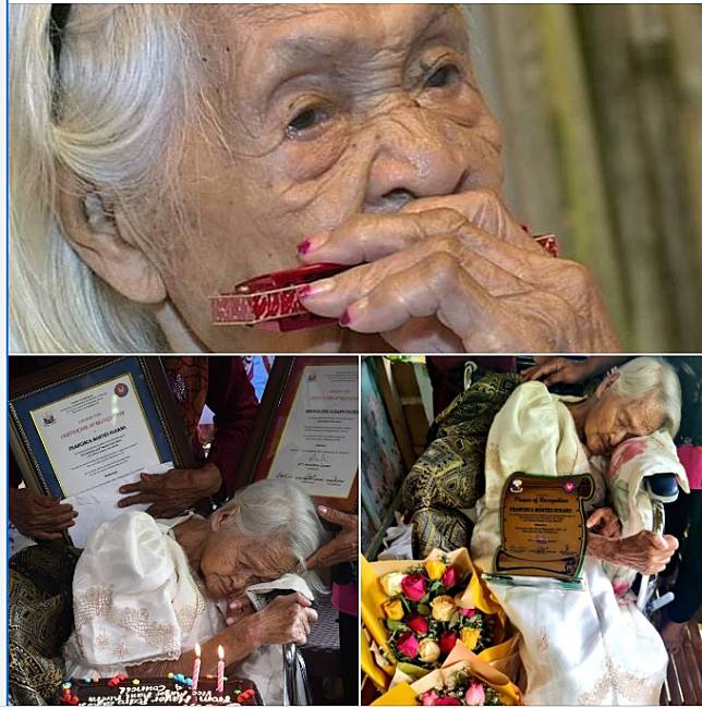 出生於1897年9月11日的蘇薩諾，正在接受金氏紀錄核實，有可能被認證為全世界最年長老人，卻在22日辭世，享嵩壽124歲。   圖：翻攝自菲律賓卡班卡蘭市府臉書
